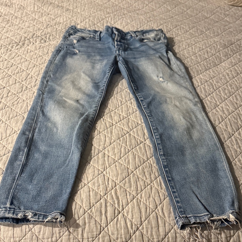 Distressed Light Blue Jeans- Flying Monkey